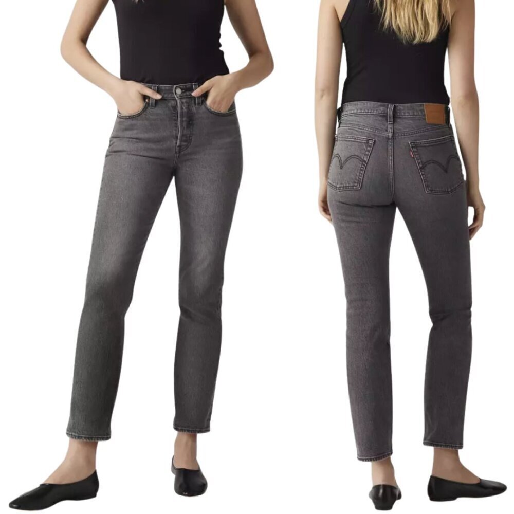 Levi's Wedgie Straight Denim Jeans Women's 29x28 Black Rigid Festival Bikercore